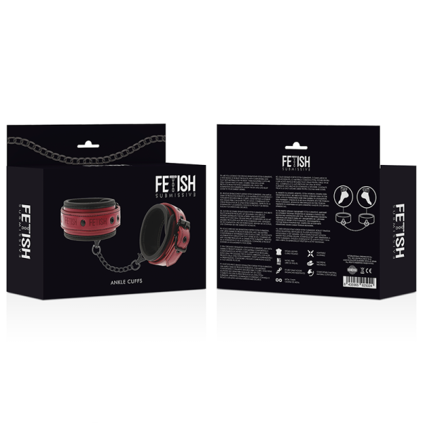 VEGAN LEATHER ANKLE HANDCUFFS WITH NEOPRENE LINING - Image 8