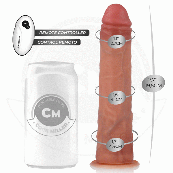 Cock Miller - Hyper-realistic Dildo With Suction Cup And Thrusting With Remote Control 19.5 Cm